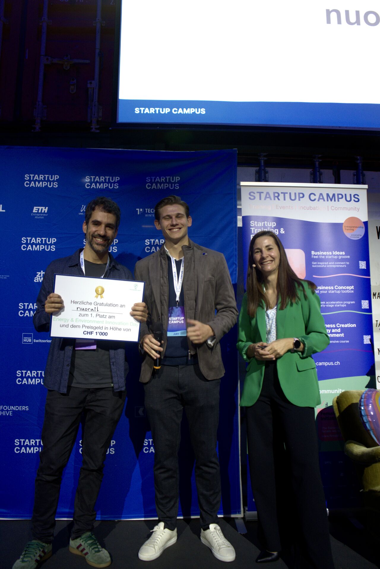 First prize at the Energy & Environment Innovation Day of STARTUP CAMPUS